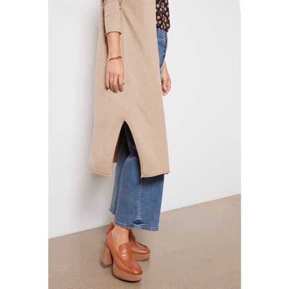 Splendid Evereve Nyla Silk Blend Heather Camel Mid Cardigan Sweater Size XL - Picture 4 of 13